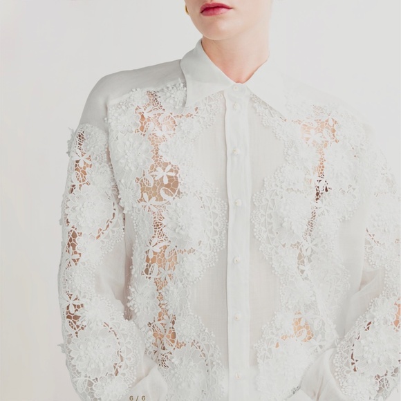 Zimmermann Halliday Lace Flower Shirt Small size 1 - Picture 10 of 16